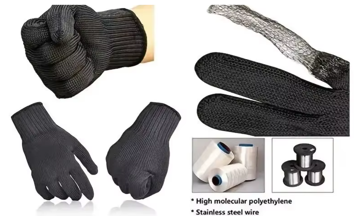 Guante De Proteccion Anticortes Negro Flexible Y Comodo