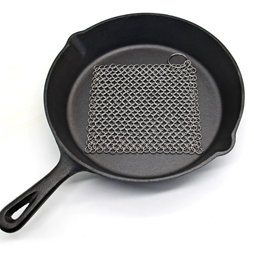 Malla Quita Oxido En Sartenes De Fierro Fundido Plateado